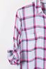 Boyfriend Linen Shirt - White with Pink & Navy Check | The Hut 