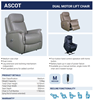 Picture of Ascot Dual Motor Lift Chair | Warwick Manisa Fossil Fabric