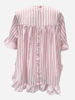 Picture of Stripe Ruffle Button Back Top - Pink | Worthier The Label