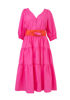 Picture of Cotton Tiered Dress - Pink/Orange | Soul Sparrow