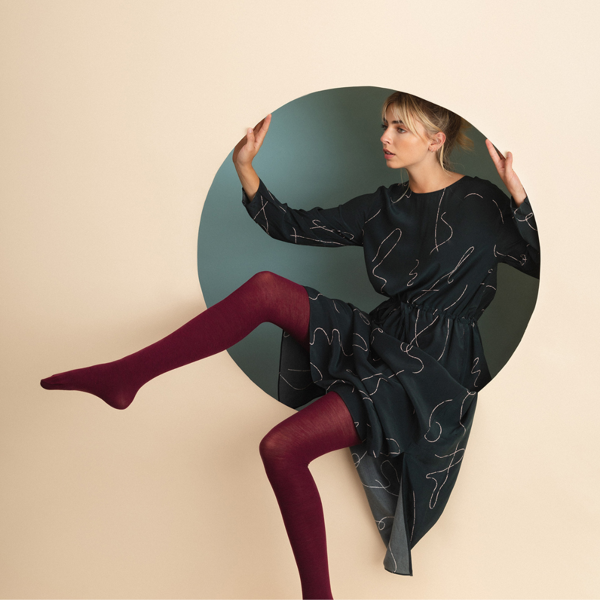 Luxe Burgundy Wool Tights | Tightology