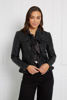 Frill Vegan Leather Jacket - Black | Caroline K Morgan 