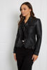 Frill Vegan Leather Jacket - Black | Caroline K Morgan 