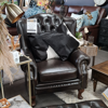 Dixie Rochester Wing Chair | Dark Brown Leather