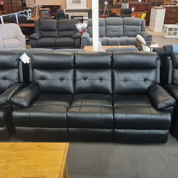 Barron Leather Lounge Suite | Electric 3 + 2 With End Recliners