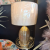 Gold Glass Lamp | Linen Shade