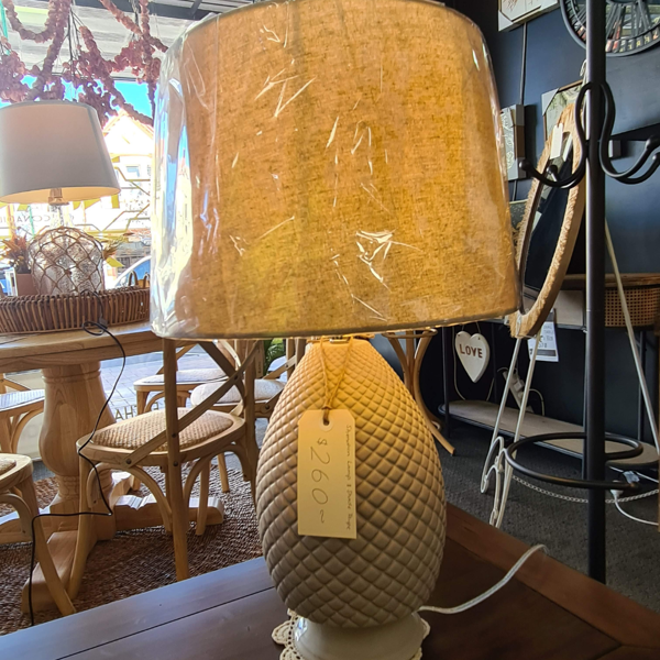 Bone Pinecone Lamp | Taupe Shade