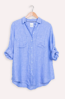 Chambray Boyfriend Irish Linen Shirt - Blue   | The Hut