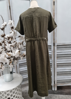 Short Sleeve Button Through Dress - Deep Olive | Seesaw