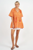 Matilda Short Sleeve Top - Bandhani - Orange | Naudic
