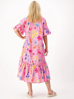 Fluted Sleeve Cotton Dress | Liberty Rose