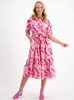 Tie Waist Poplin Dress - Pink | Liberty Rose