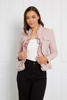 Frill Vegan Leather Jacket - Dusty Pink | Caroline K Morgan