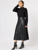 Brooke Vegan Leather Skirt  - Black | Gordon Smith