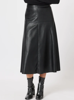 Brooke Vegan Leather Skirt  - Black | Gordon Smith