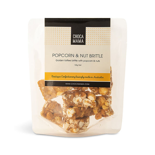 Popcorn & Nut Brittle Bag - 125g | Chocamama