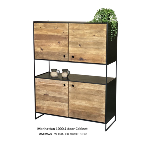 Manhattan 1000 4 Door Cabinet | Recycled Pine + Veneered MDF