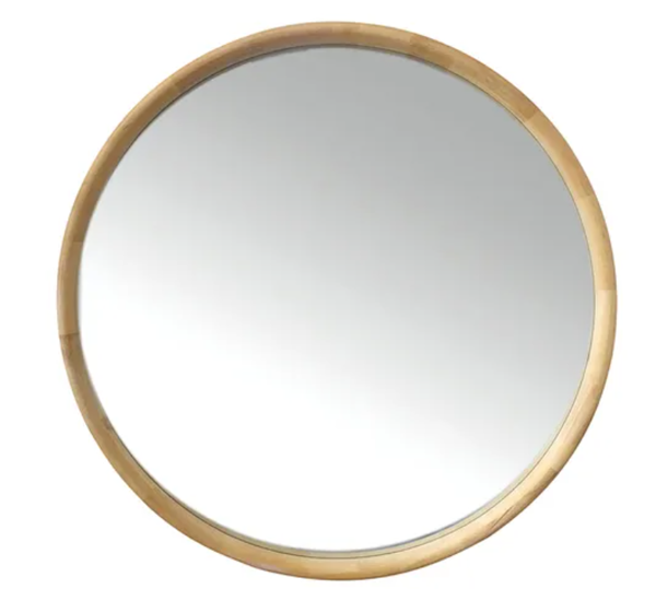 Inga Oak Round Mirror | Natural