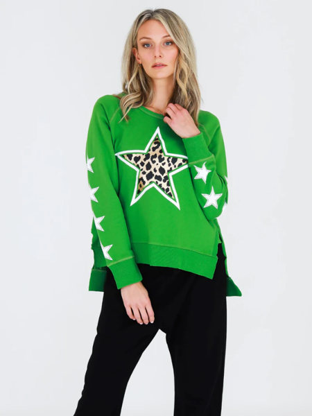 Kate Leopard Print Star Sweatshirt - Naphrite  | 3rd Story