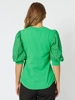 Kyla Broderie Sleeve Top - Green | Threadz