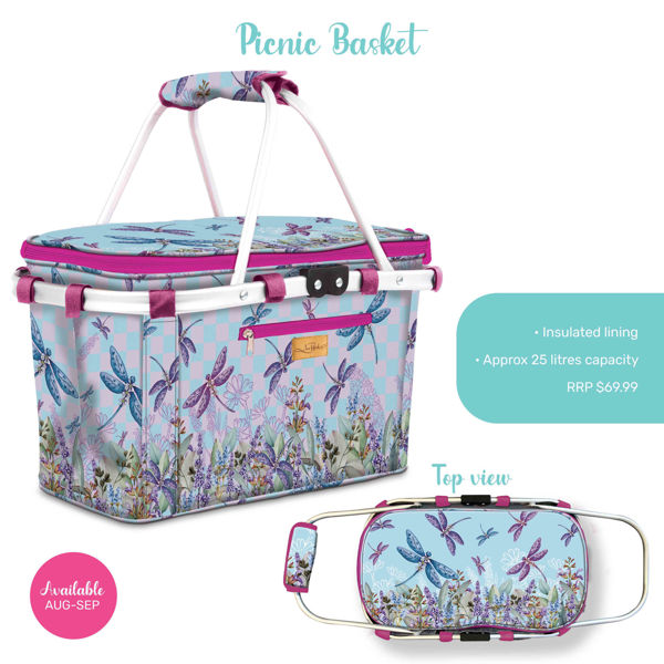 Picnic Basket - Lavender Dragonflies | Lisa Pollock