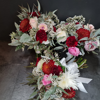 Burgundy Pink & White Bouquet | Bridesmaids