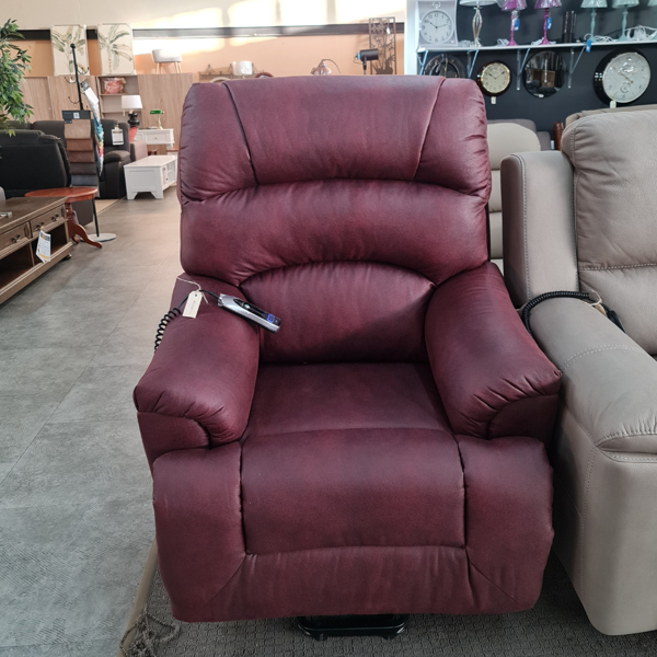 Zues Electric Lift Chair - Single Motor | Bordeaux Fabric