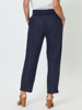 Sarah Rib Waist Linen Pant - Navy  | Gordon Smith