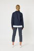 Danielle Cropped Linen Blazer - Navy | Gordon Smith