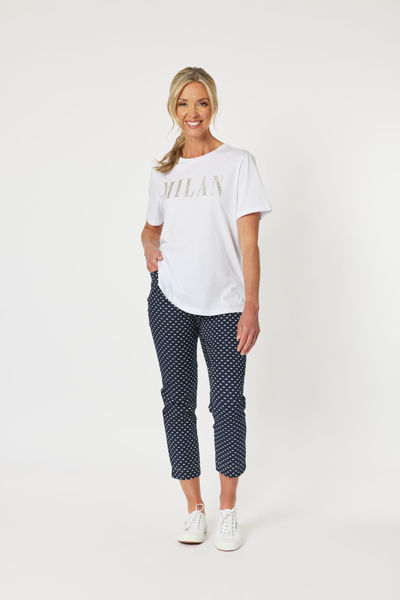 Milan Beaded Cotton T-shirt - Silver  | Gordon Smith