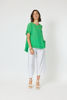 Portofino Short Sleeve Ruffle Top - Green | Clarity