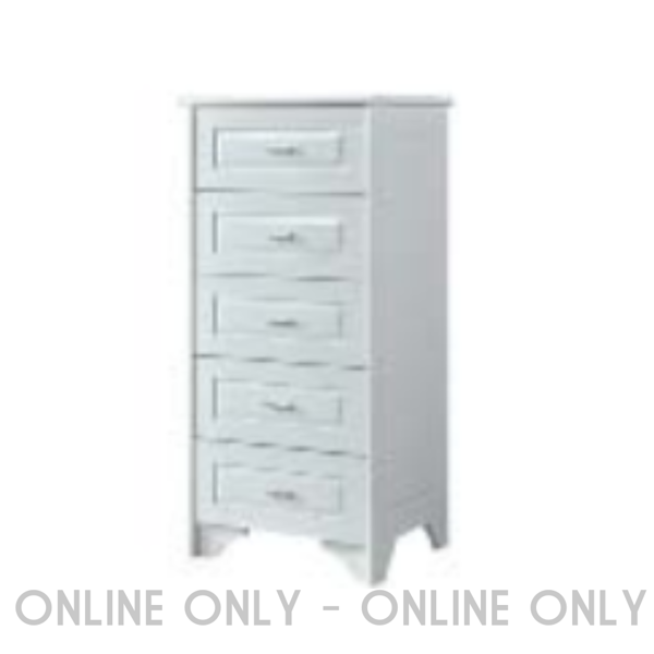 Miya 5 Drawer Slimboy  - Gloss White | Online Only