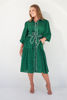 Teired Dress with Ric Rac - Emerald Green | Collectivo