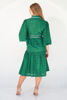 Teired Dress with Ric Rac - Emerald Green | Collectivo