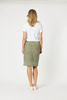 Charlie Cotton Twill Stretch Skirt - Khaki | Gordon Smith