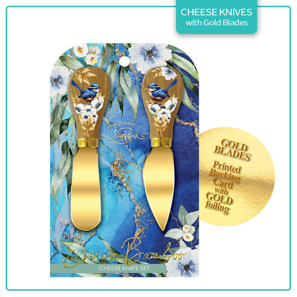 Cheese Knives - Cheeky Wrens/Gold | Lisa Pollock