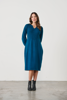 Half Rib Knit  & Dress Puff Sleeve - Blue | Caju