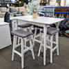 Gangnam Breaky Bar & Stools- White | Ash Veneer & Rubberwood