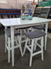 Gangnam Breaky Bar & Stools- White | Ash Veneer & Rubberwood