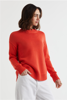 Cotton Mock Turtle Knit -  Persimmon | LD+C Knitwear