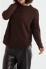 Cotton Mock Turtle Knit - Chocolate | LD+C Knitwear