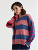 Lambswool Stripe Crew-Pinky | LD+C Knitwear