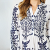 Resort Beaded Dress - White/Navy | Gordon Smith