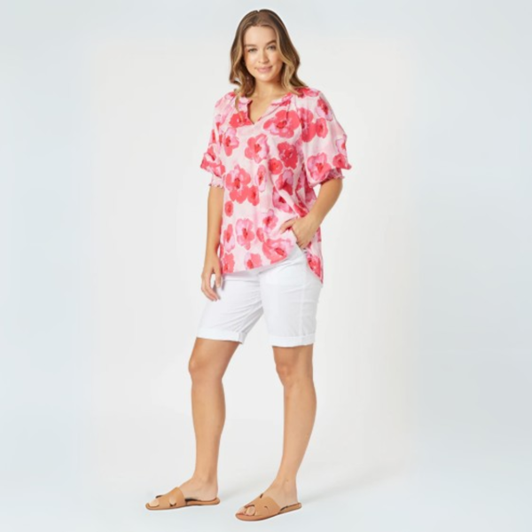 Santorini Cotton Pull On Short - White | Threadz