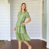Basil Spot Dress- Basil/white | Gordon Smith