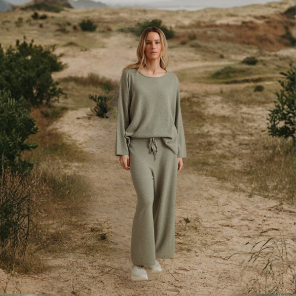 Winter Retreat Merino Cotton Pant- Acacia | Talamaya