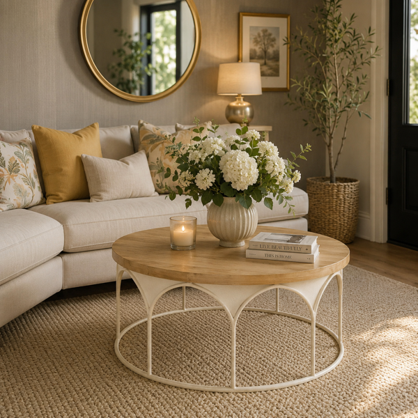 Martinique Coffee Table | Natural/Distressed White
