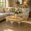 Martinique Coffee Table - Large | Natural/Distressed White