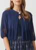 Crochet Jacket with Shell Button - Navy | Holmes & Fallon