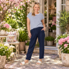 Sarah Linen Pant - Navy | Gordon Smith